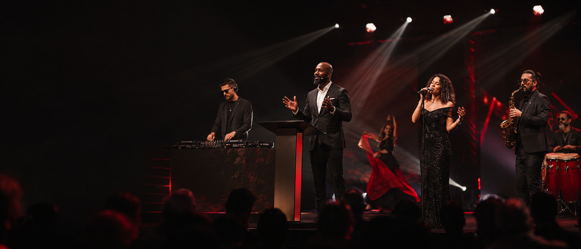 Artist management form x Max events Dubai International artist booking and management featuring a public speaker, DJ, vocalist and live performers